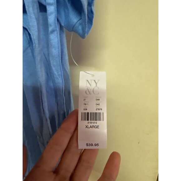 NY & Co Soho Jeans Womens Soft Tee Top XLarge Blue Short Sleeve - Picture 4 of 5